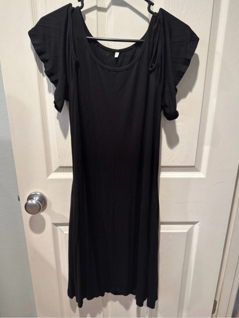 Amazon Black Midi Dress with Short Sleeves